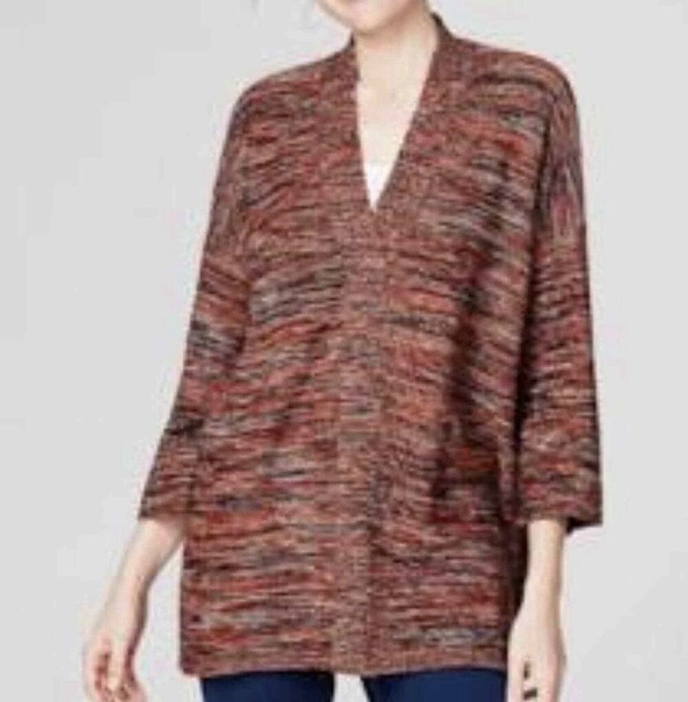 J. Jill Pure Jill Campari Marled V-Neck Pullover Sweater Women’s XS
